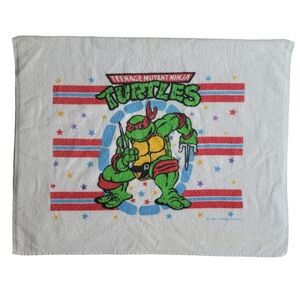 VTG 80s Teenage Ninja Mutant Turtles Dundee USA Kids Beach Towel